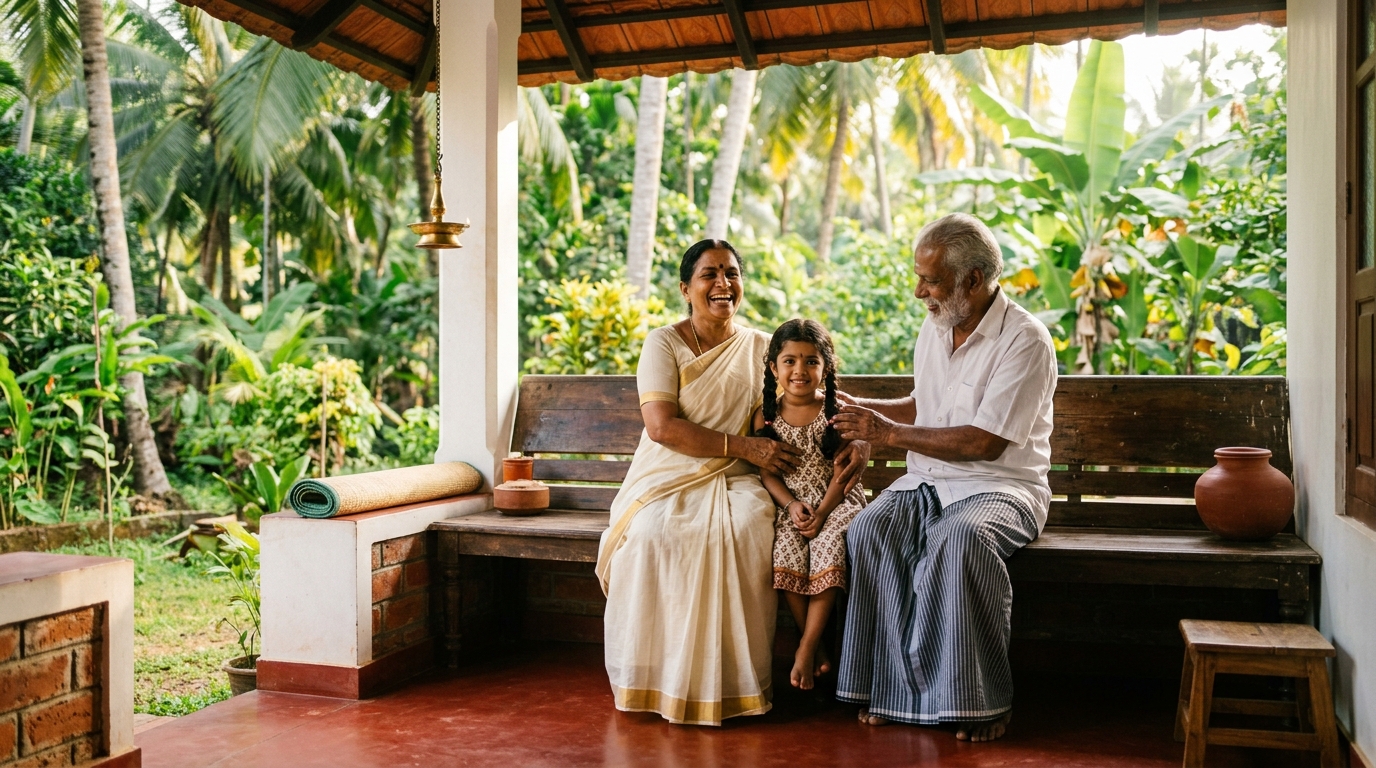Malayali family in Kerala receiving steady monthly support
